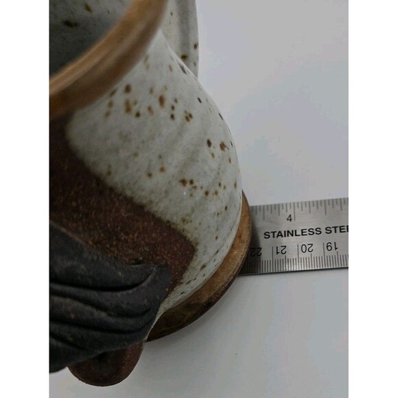 VTG MMS Mahon Ugly FD Funny Face Stoneware Pottery Mug Mustache Signed - Picture 9 of 14